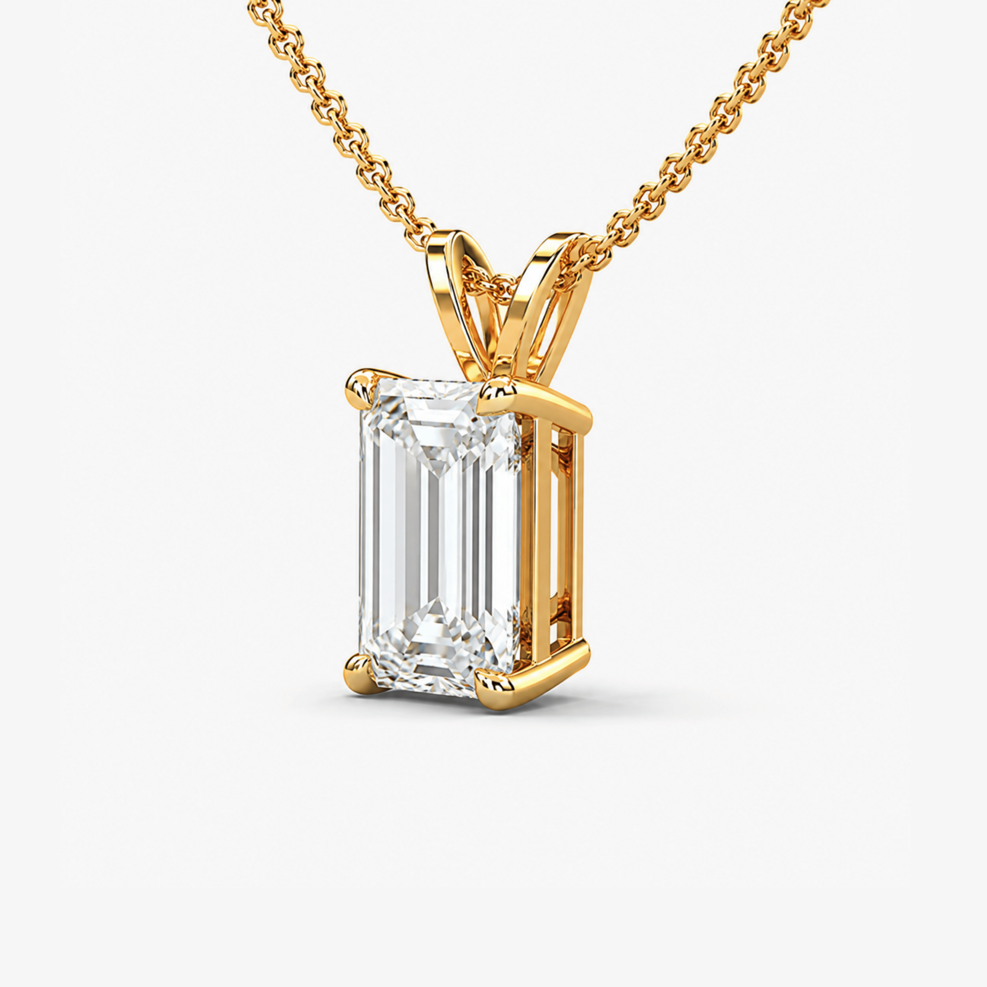Emerald-Cut Diamond Pendant