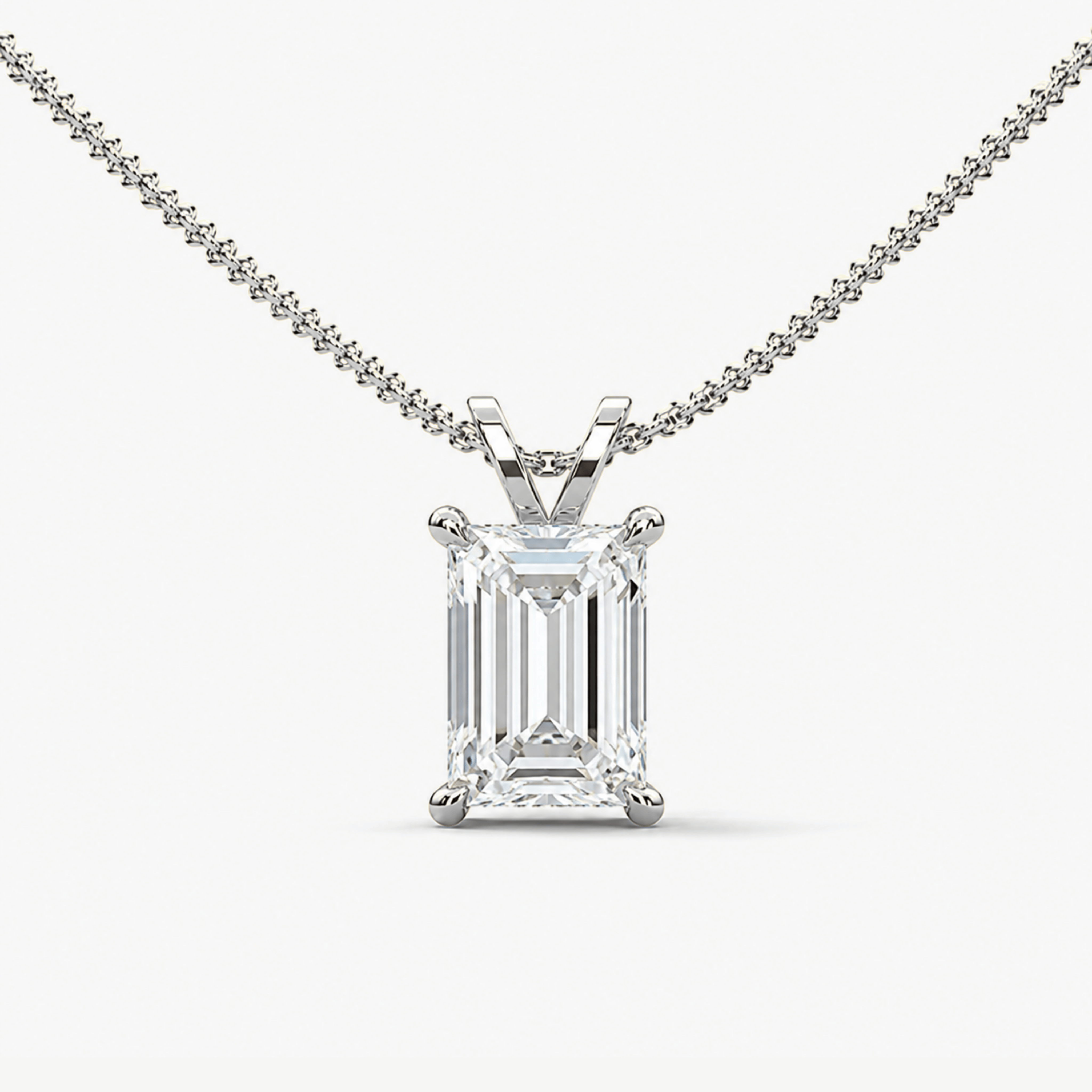Emerald-Cut Diamond Pendant