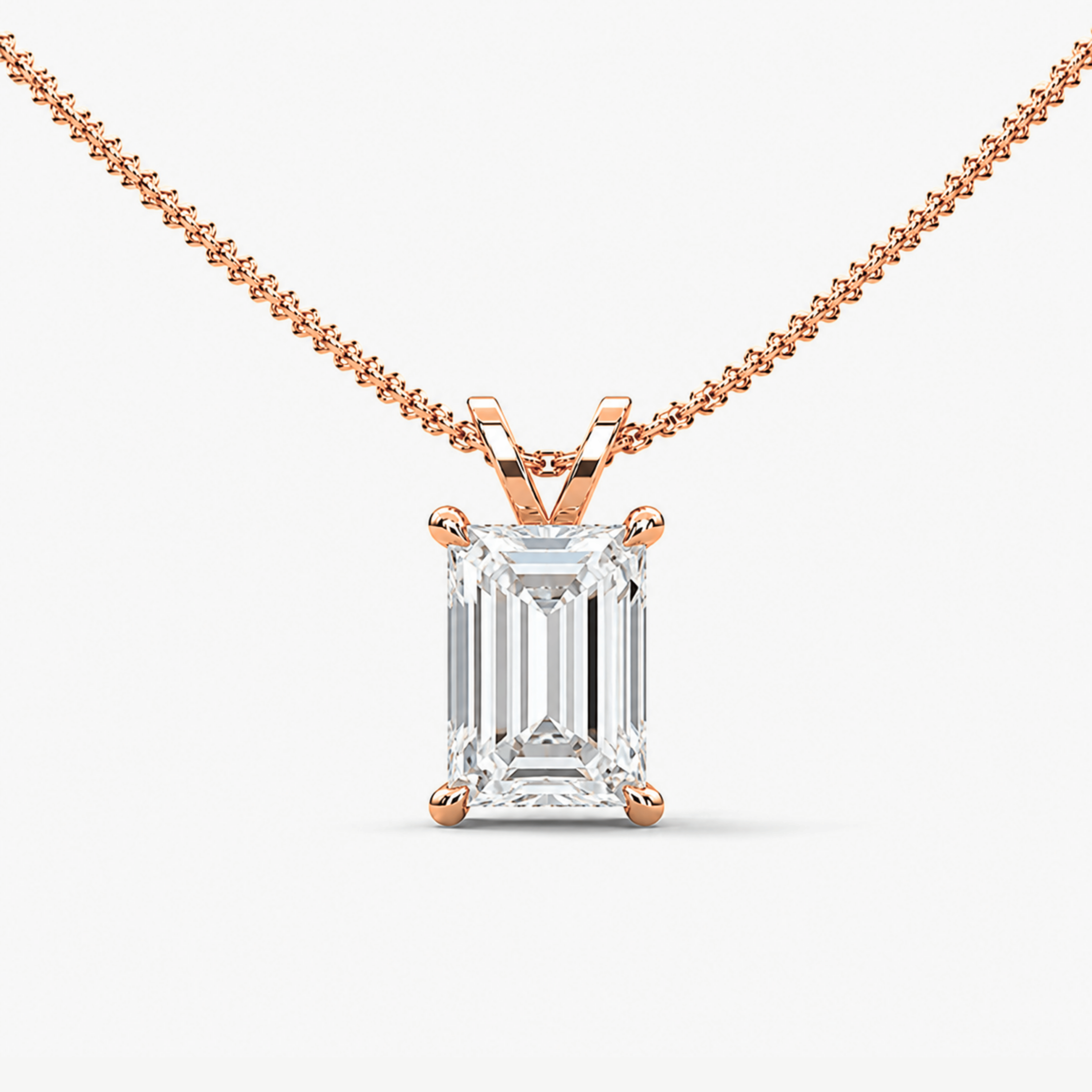 Emerald-Cut Diamond Pendant