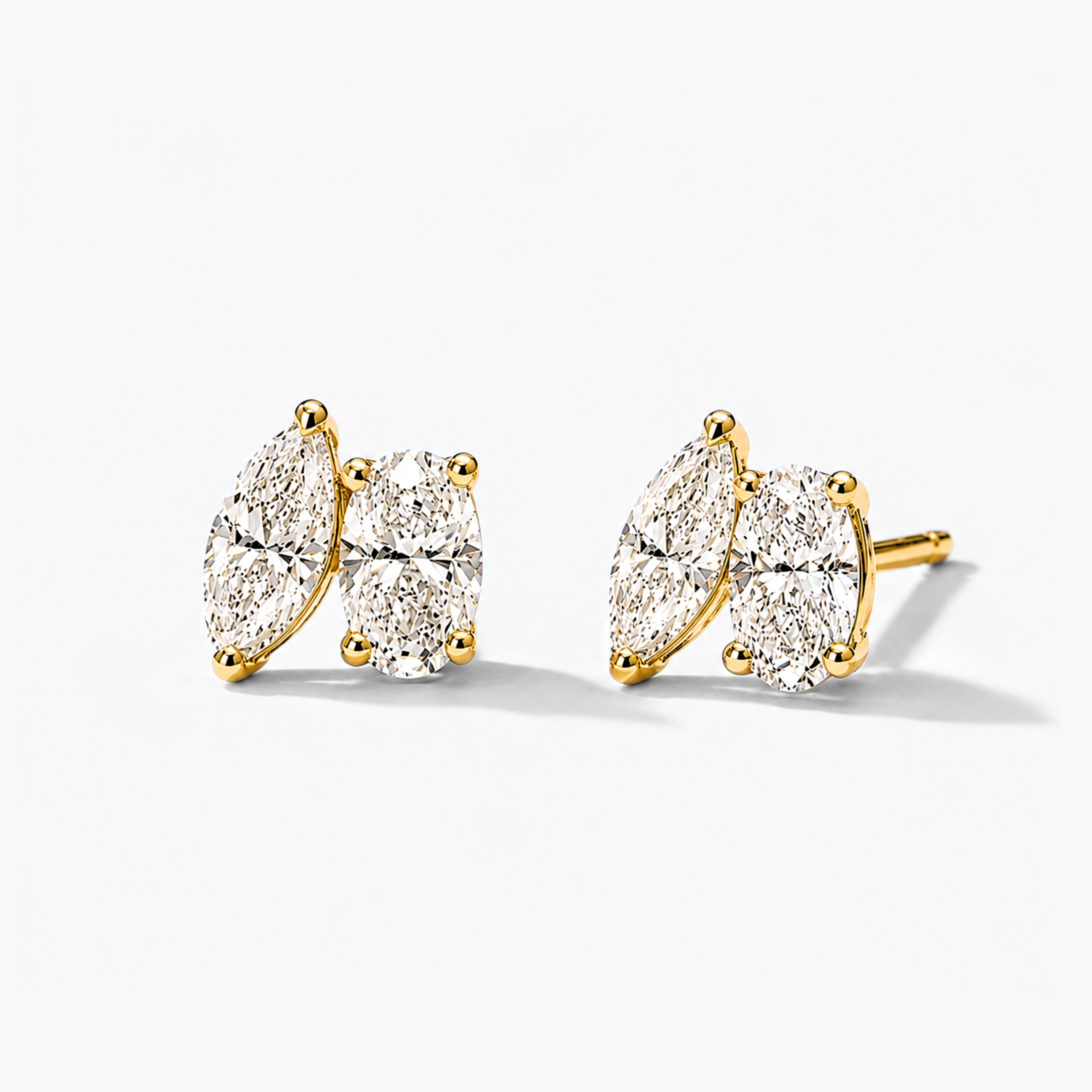 ARIAH Marquise & Oval Toi-et-Moi Stud Earrings