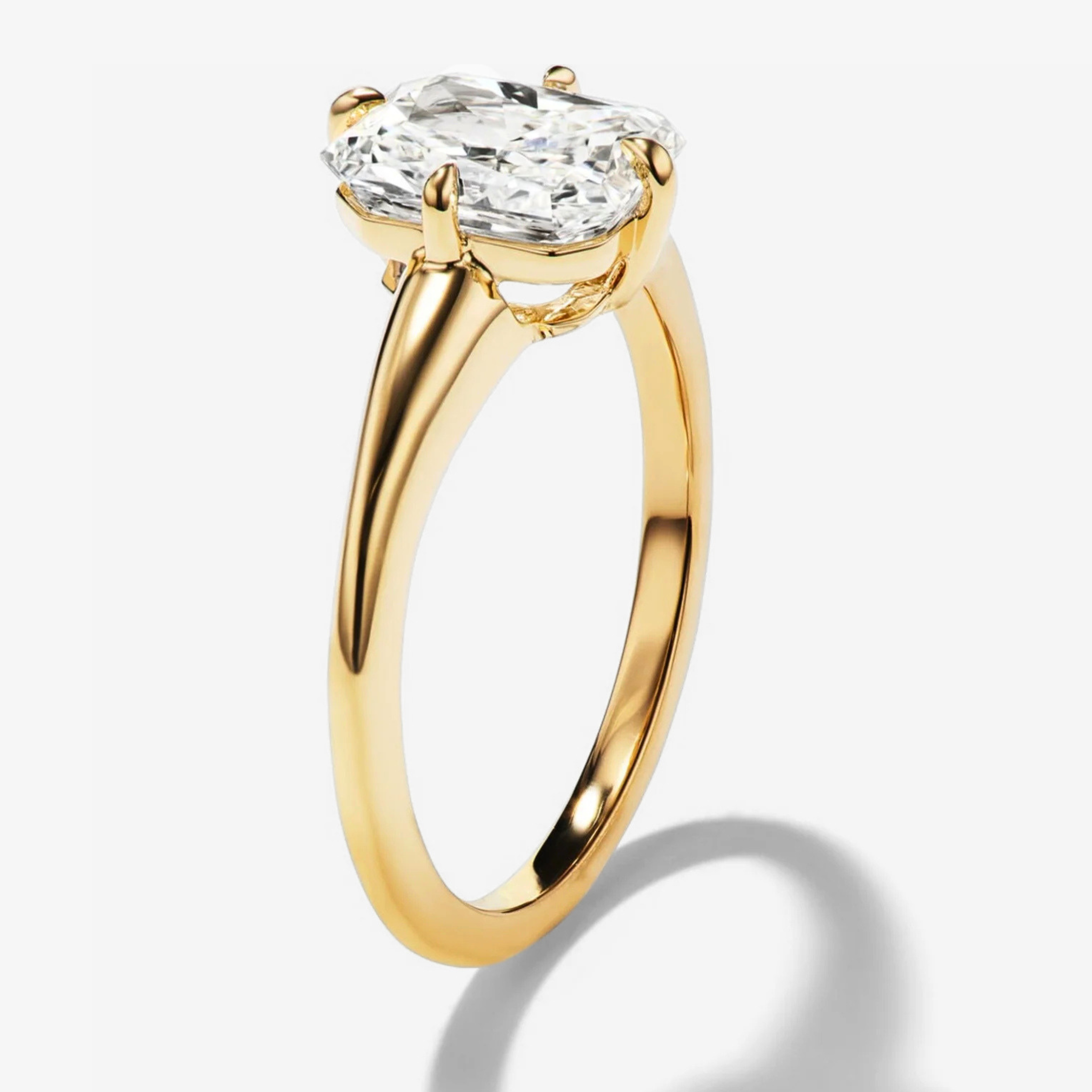 Cushion Cut Diamond Engagement Ring with Compass Setting