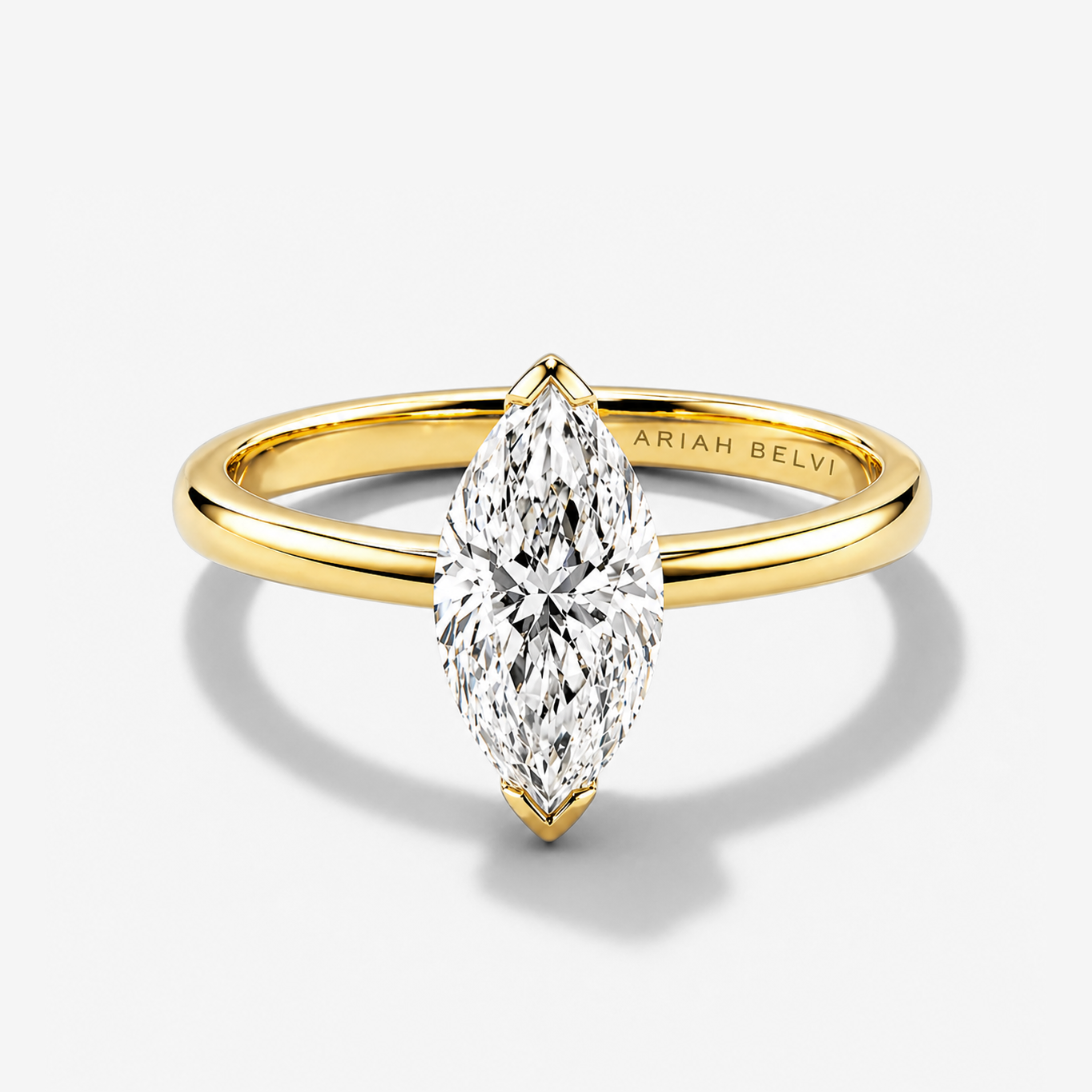 Marquise Cut Diamond Engagement Ring with V-End Setting