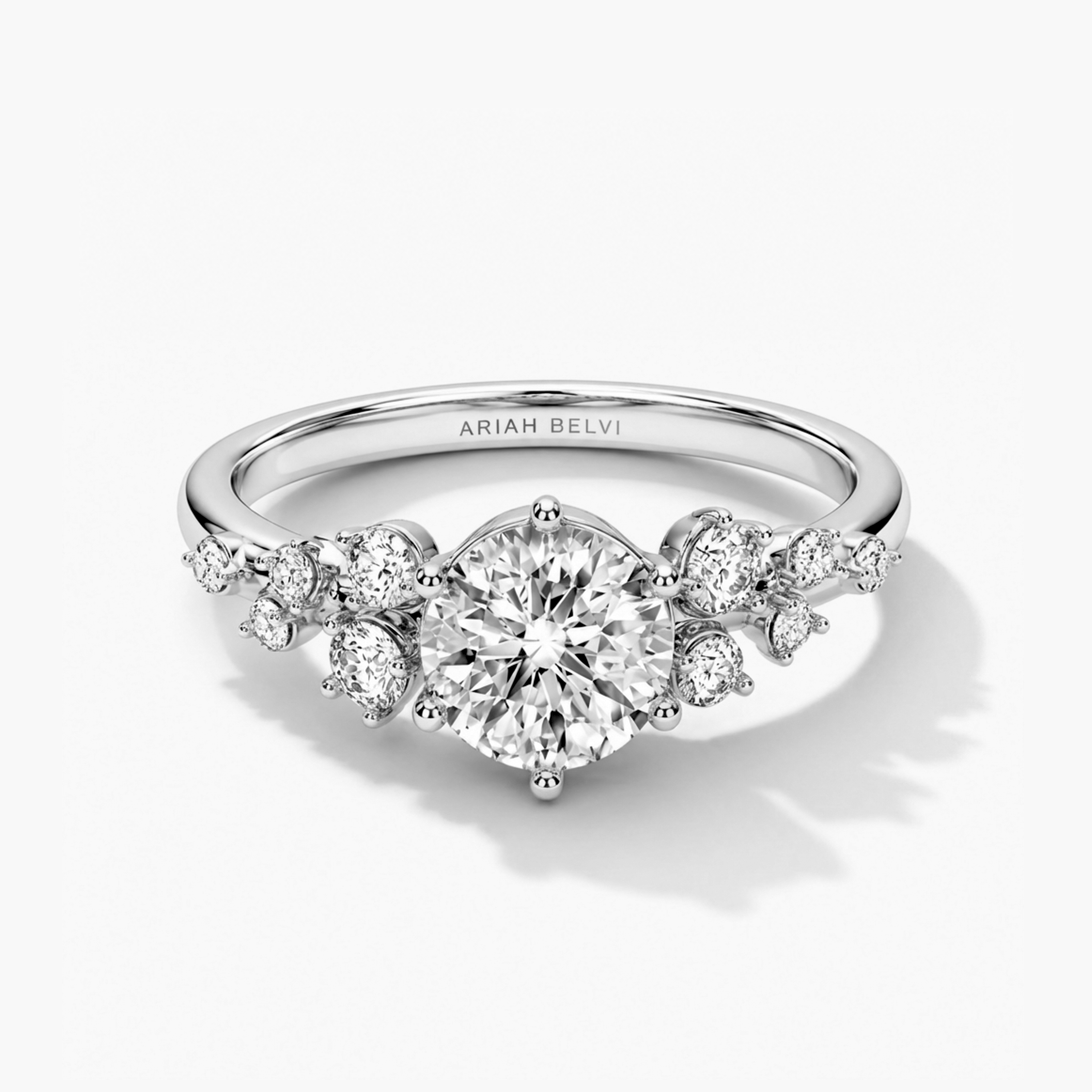 Round Diamond Engagement Ring with Round Accents