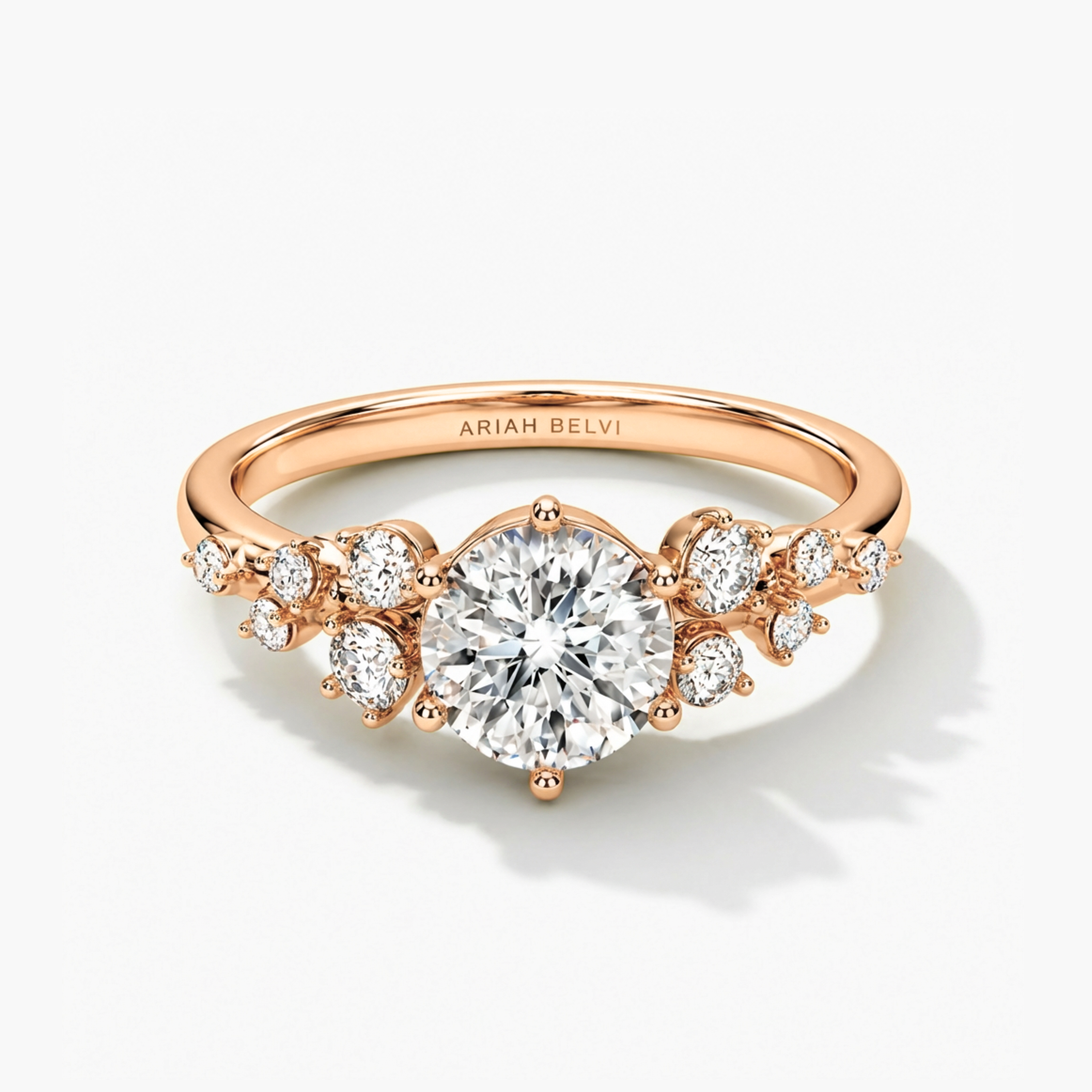 Round Diamond Engagement Ring with Round Accents