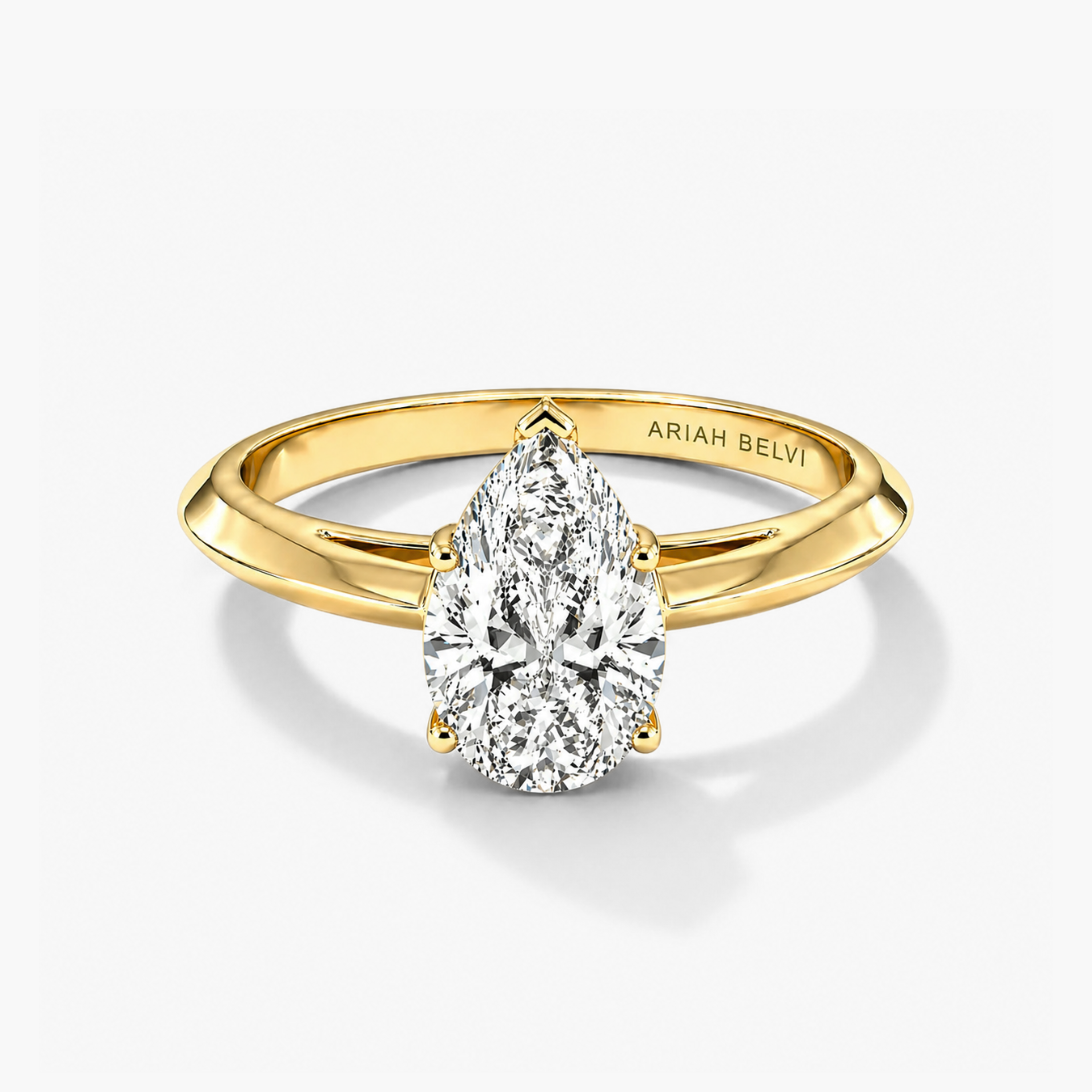East–West Emerald Cut Diamond Ring on Cigar Band