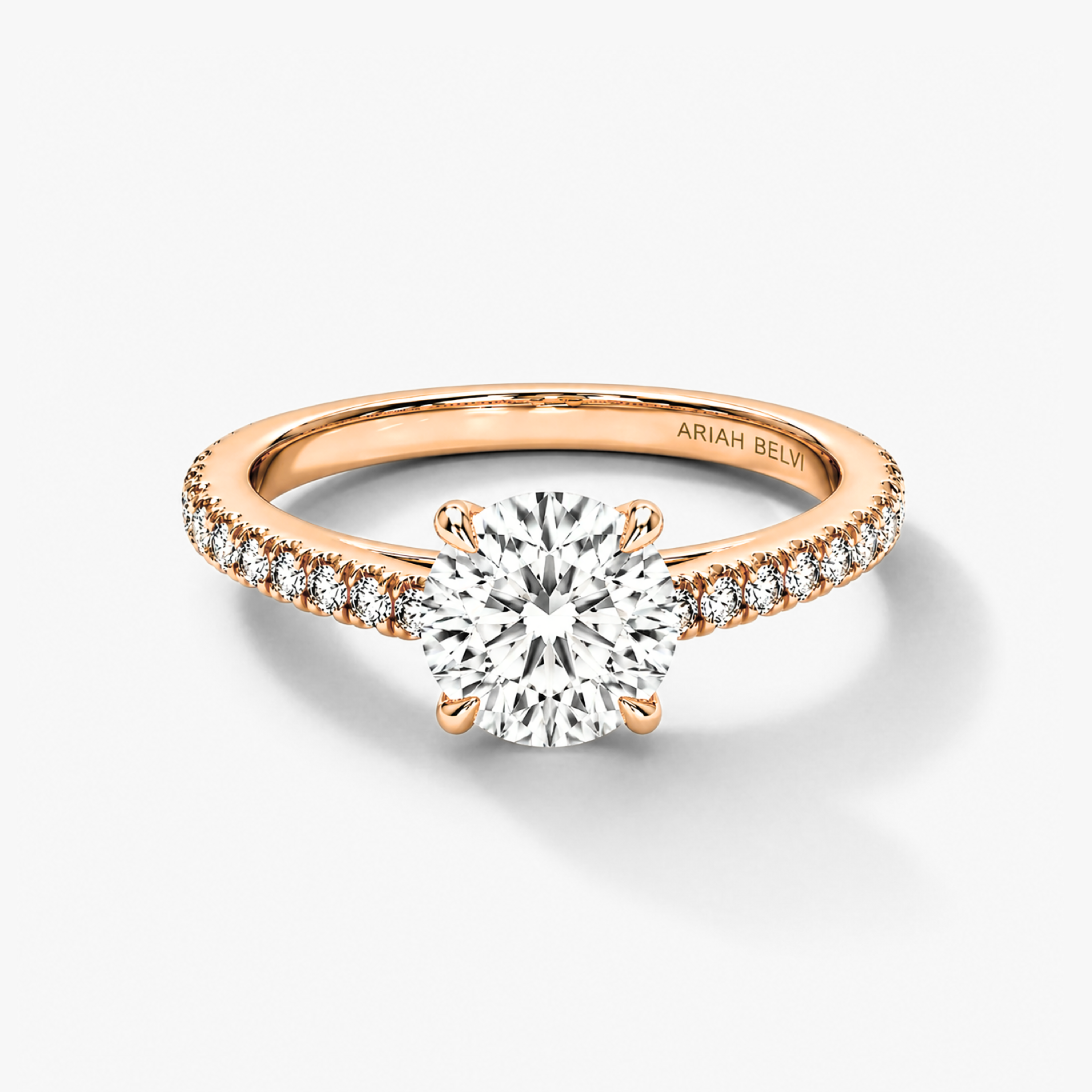 Round Brilliant Pavé Diamond Engagement Ring
