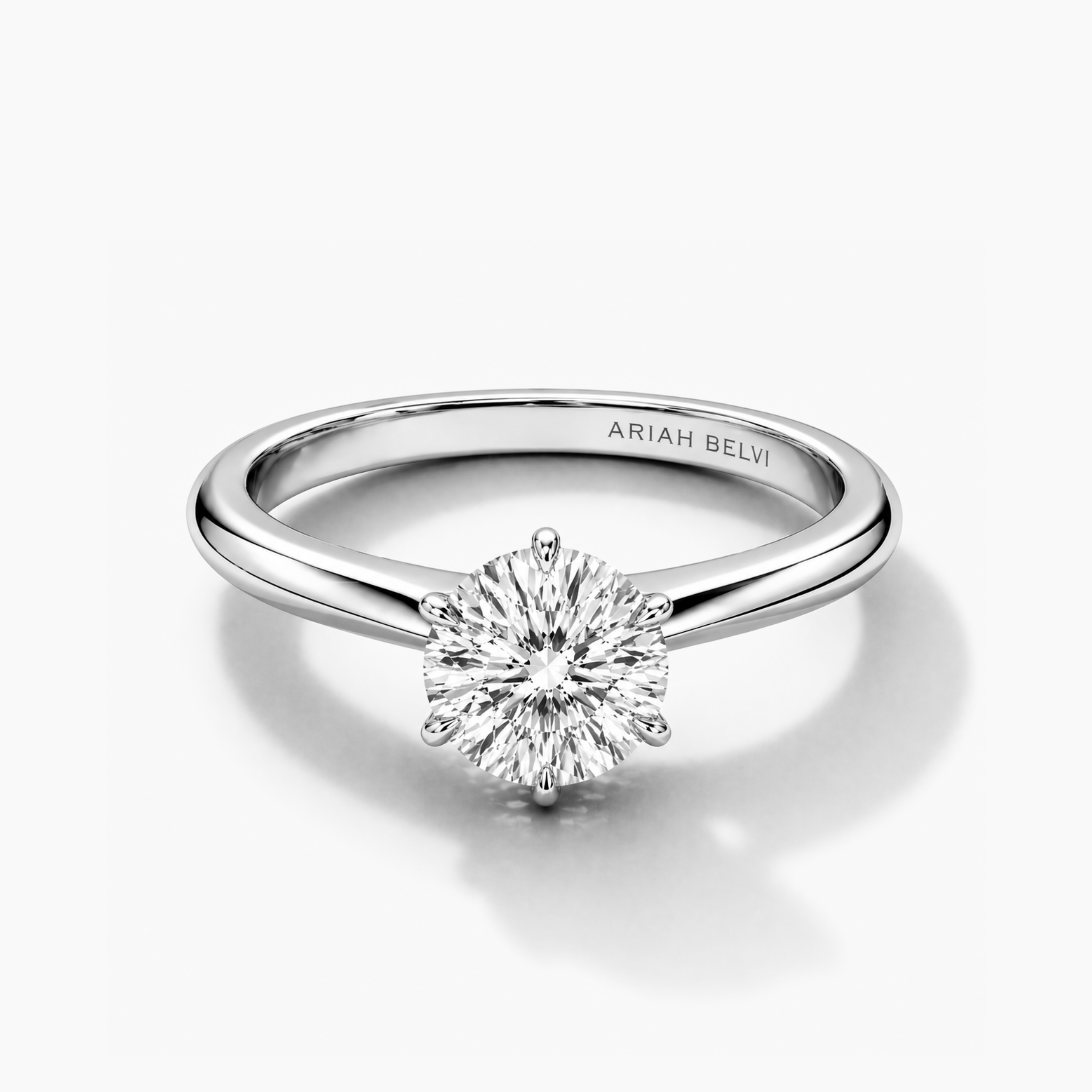 Classic Round Brilliant 6-Claw Diamond Solitaire Engagement Ring