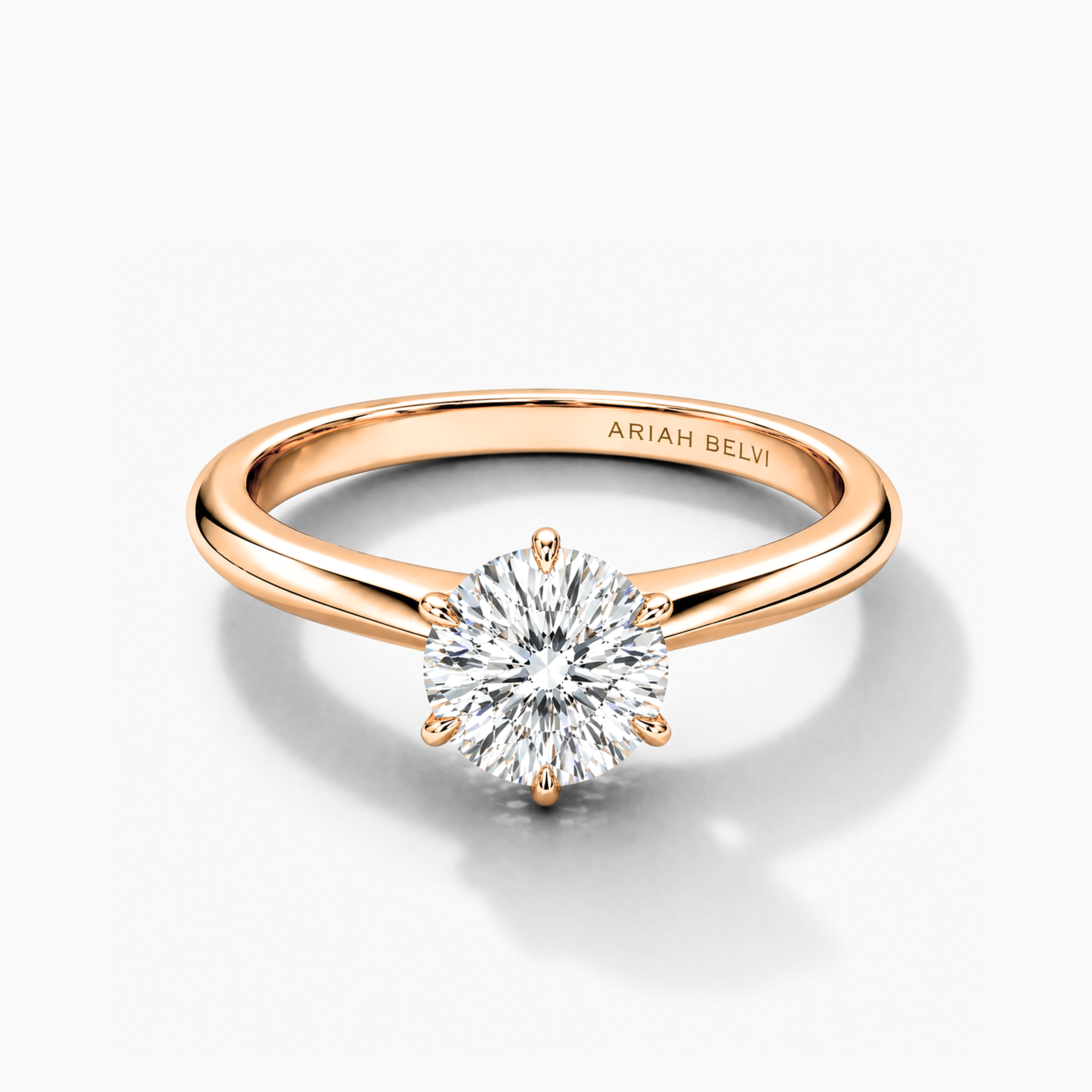 Classic Round Brilliant 6-Claw Diamond Solitaire Engagement Ring