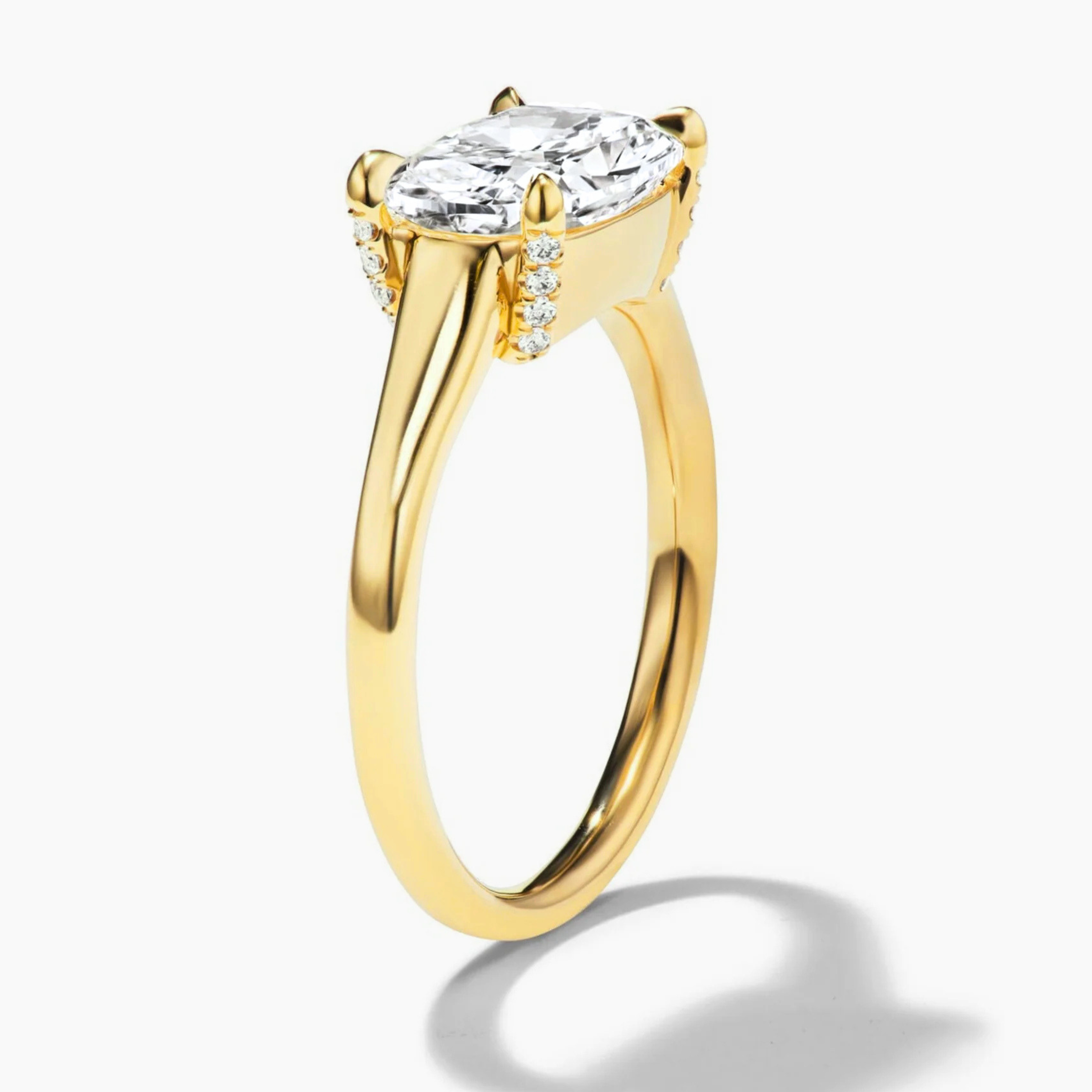 East–West Elongated Cushion-Cut Diamond Engagement Ring