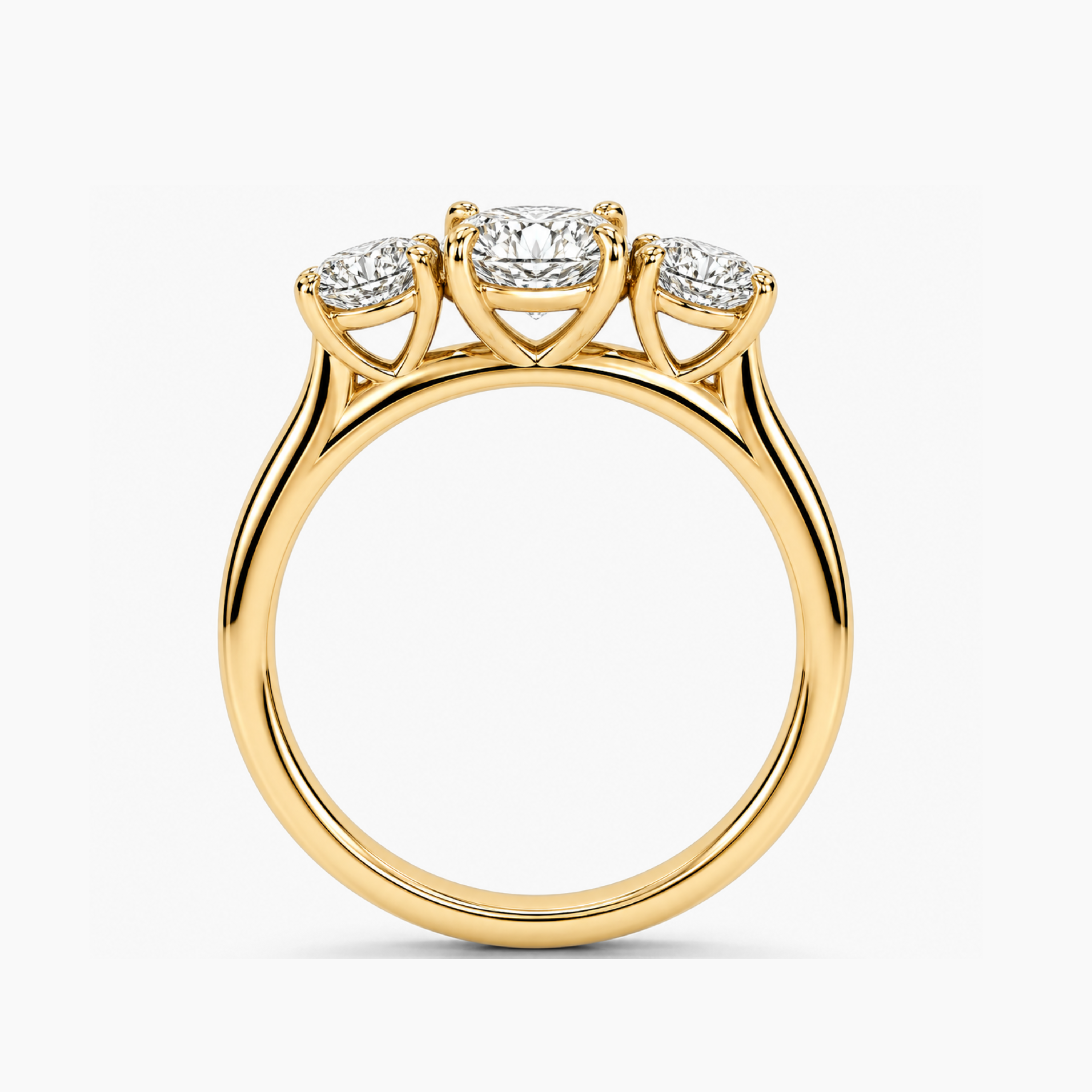 Round Brilliant Diamond Trilogy Engagement Ring