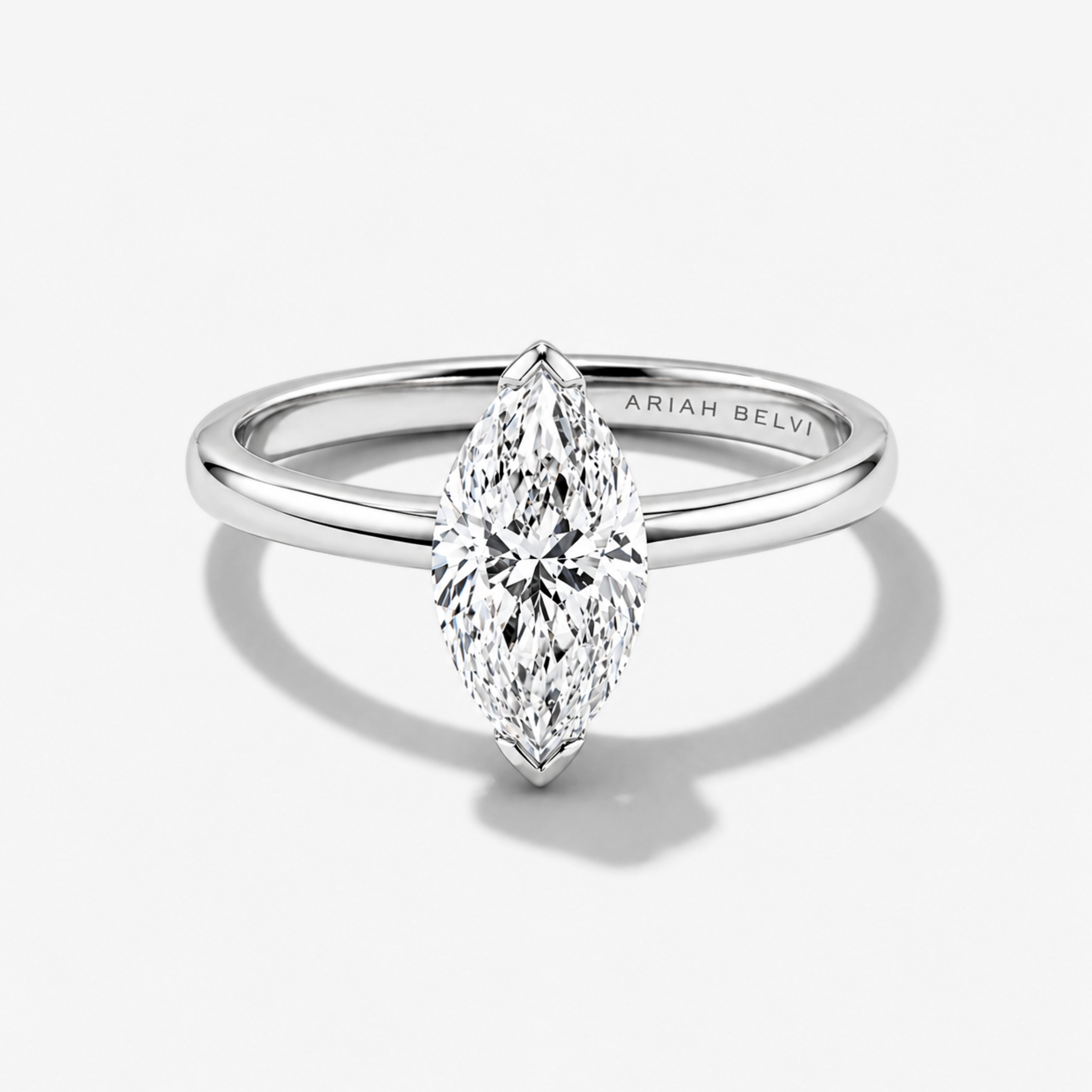 Marquise Cut Diamond Engagement Ring with V-End Setting
