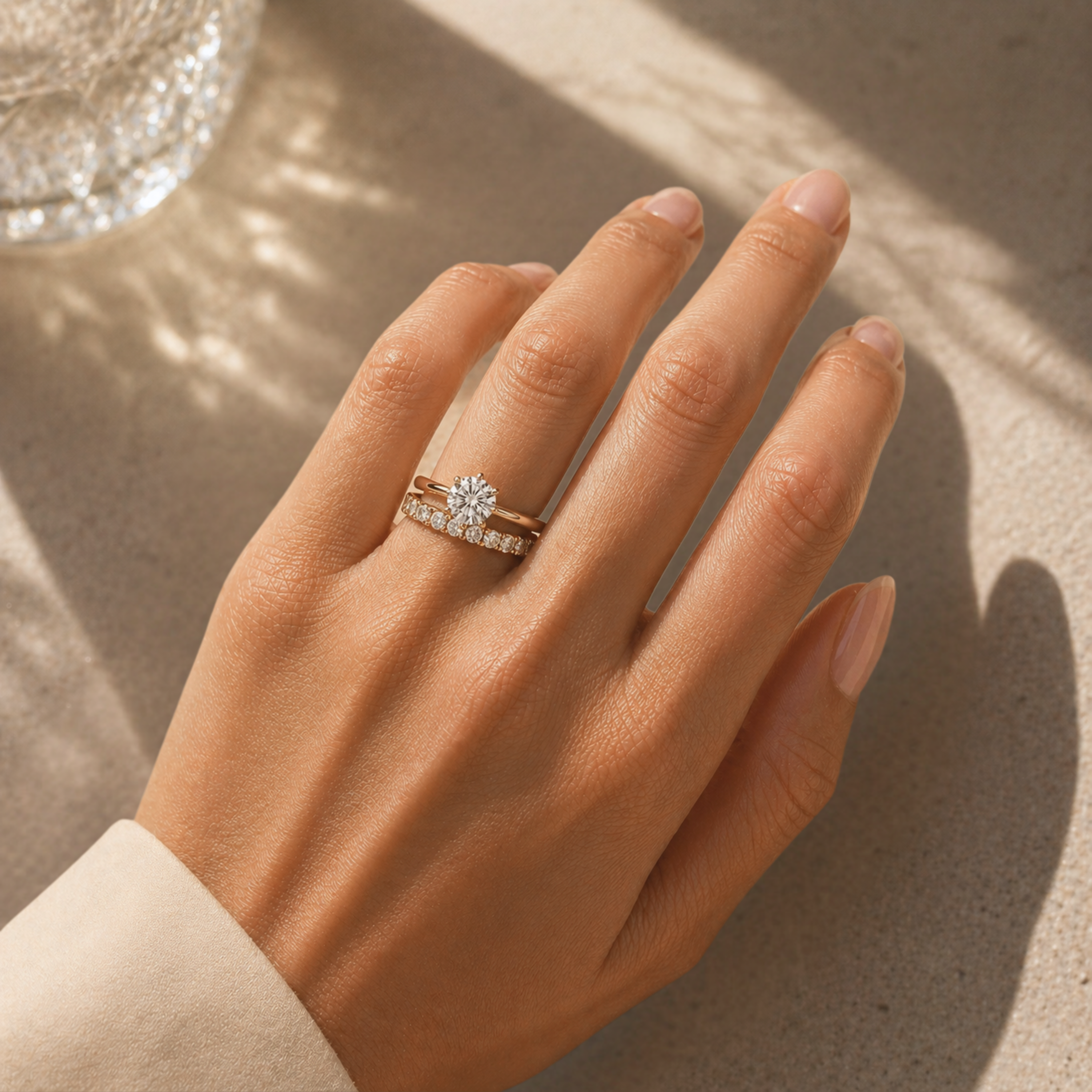 Round Brilliant Diamond Engagement Ring with Six-Claw Petal Setting