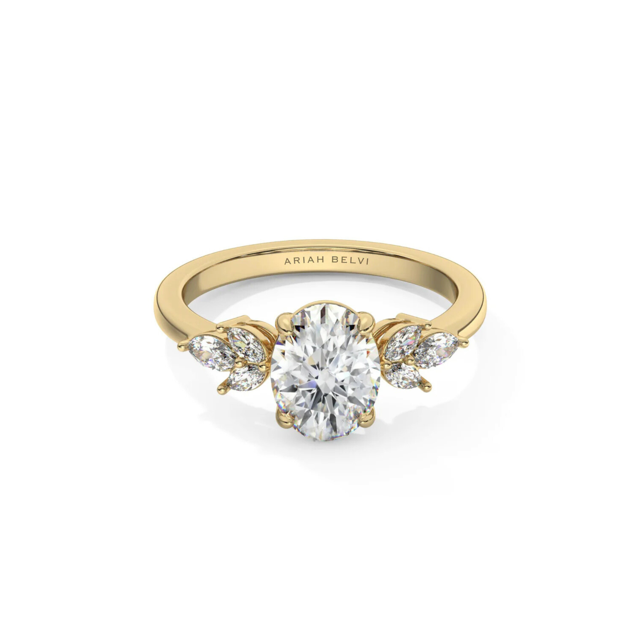 Oval Marquise with Marquise Accents Engagement Ring