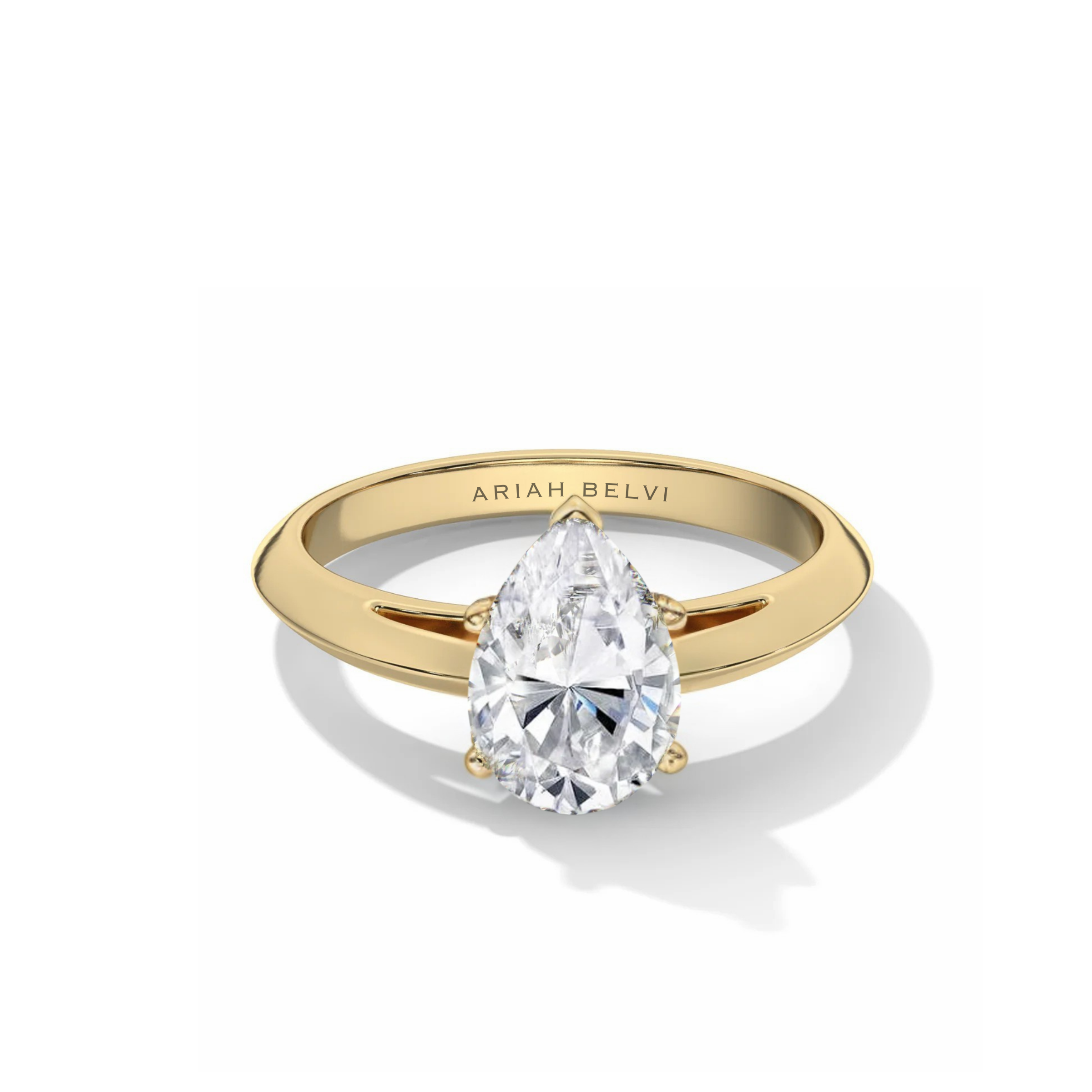 5-Claw Pear Solitaire Engagement Ring