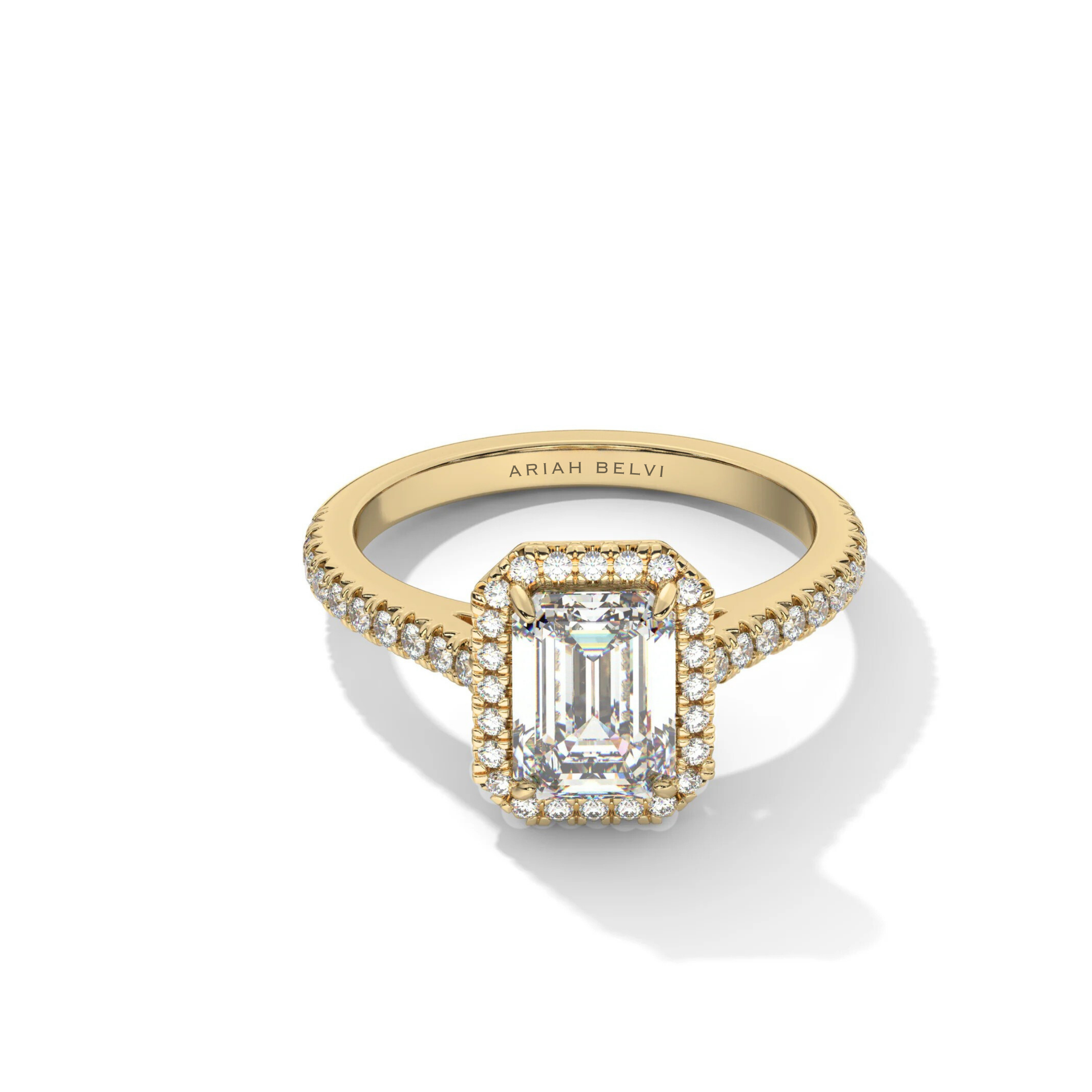 Emerald Halo Diamond Engagement Ring