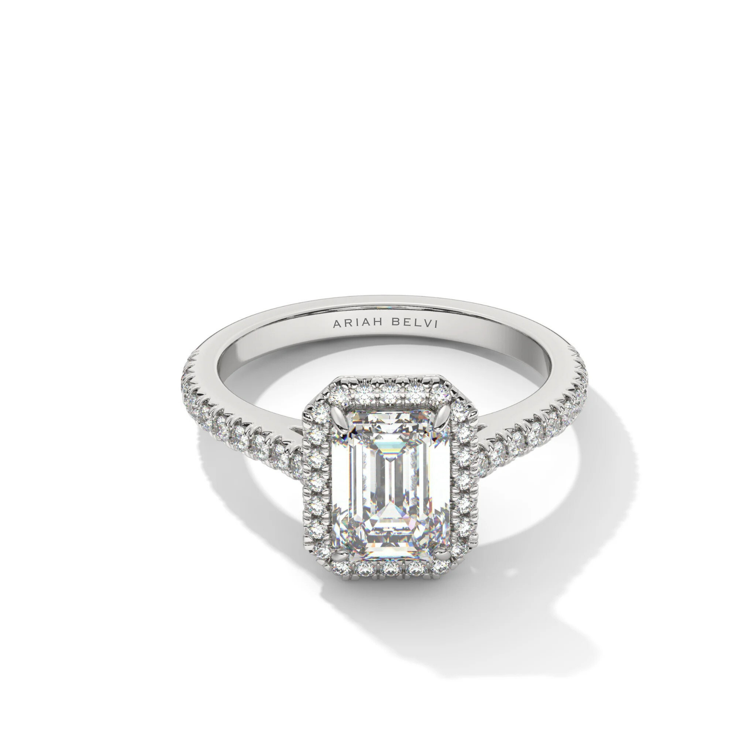 Emerald Halo Diamond Engagement Ring