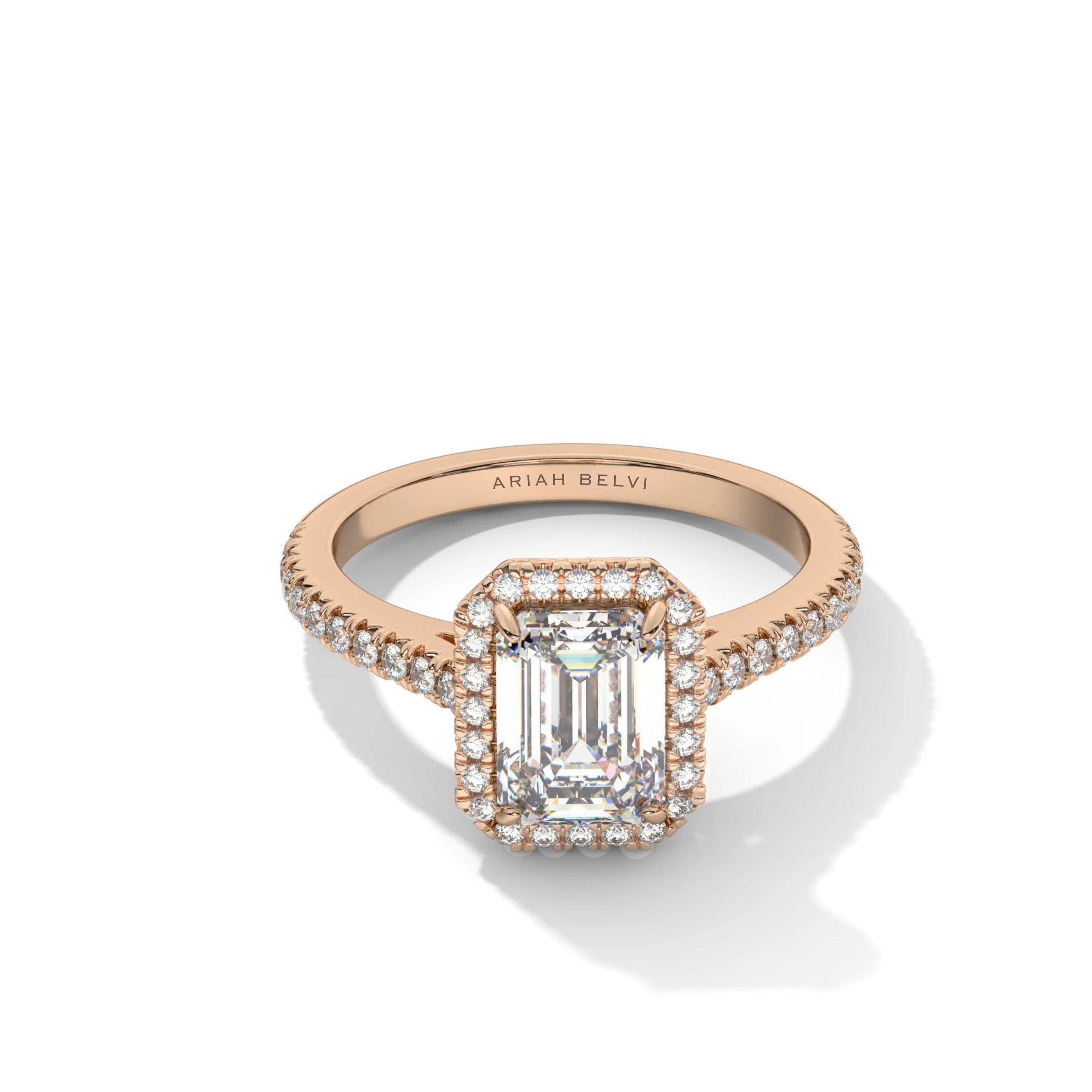 Emerald Halo Diamond Engagement Ring