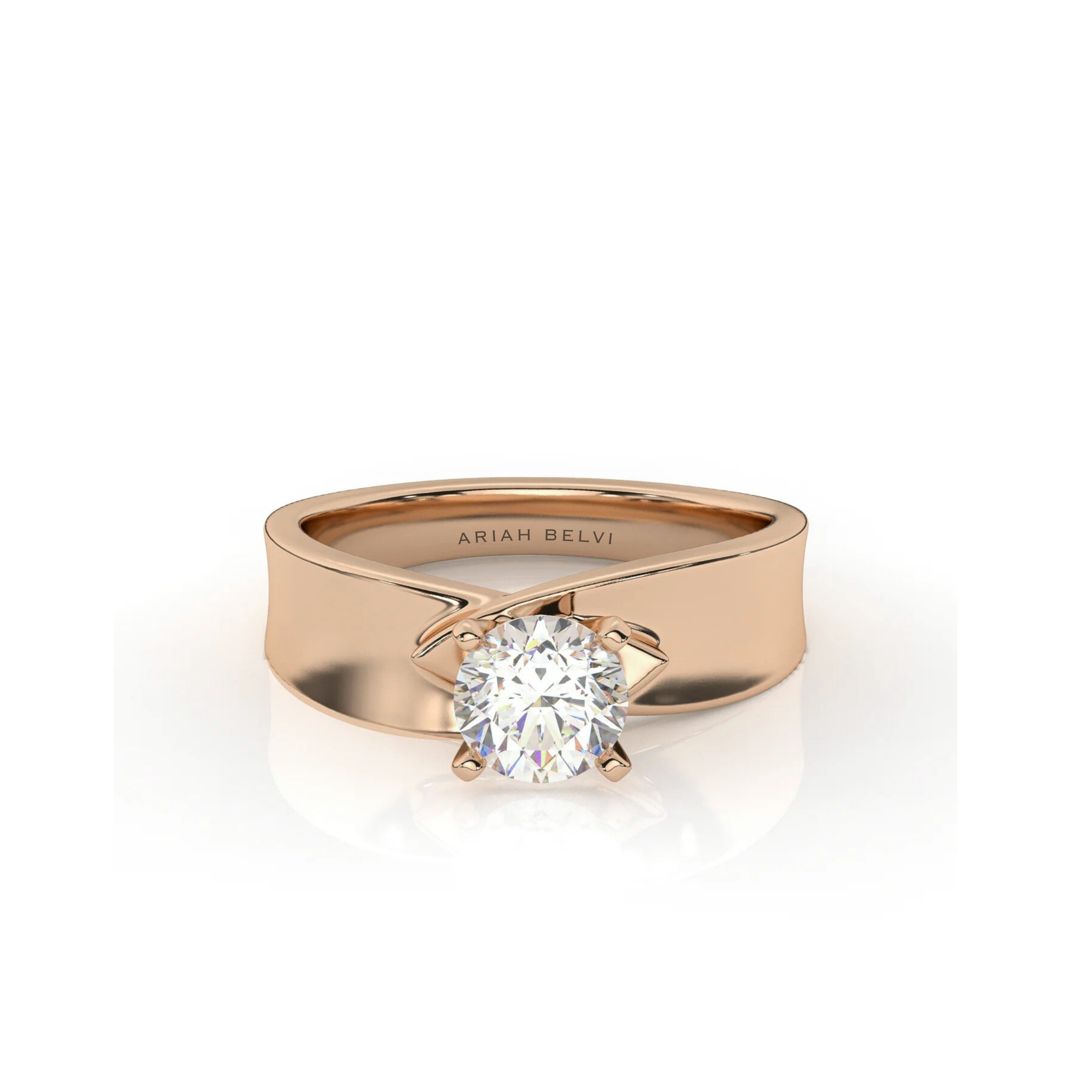 Round Solitaire set on a Twist Band