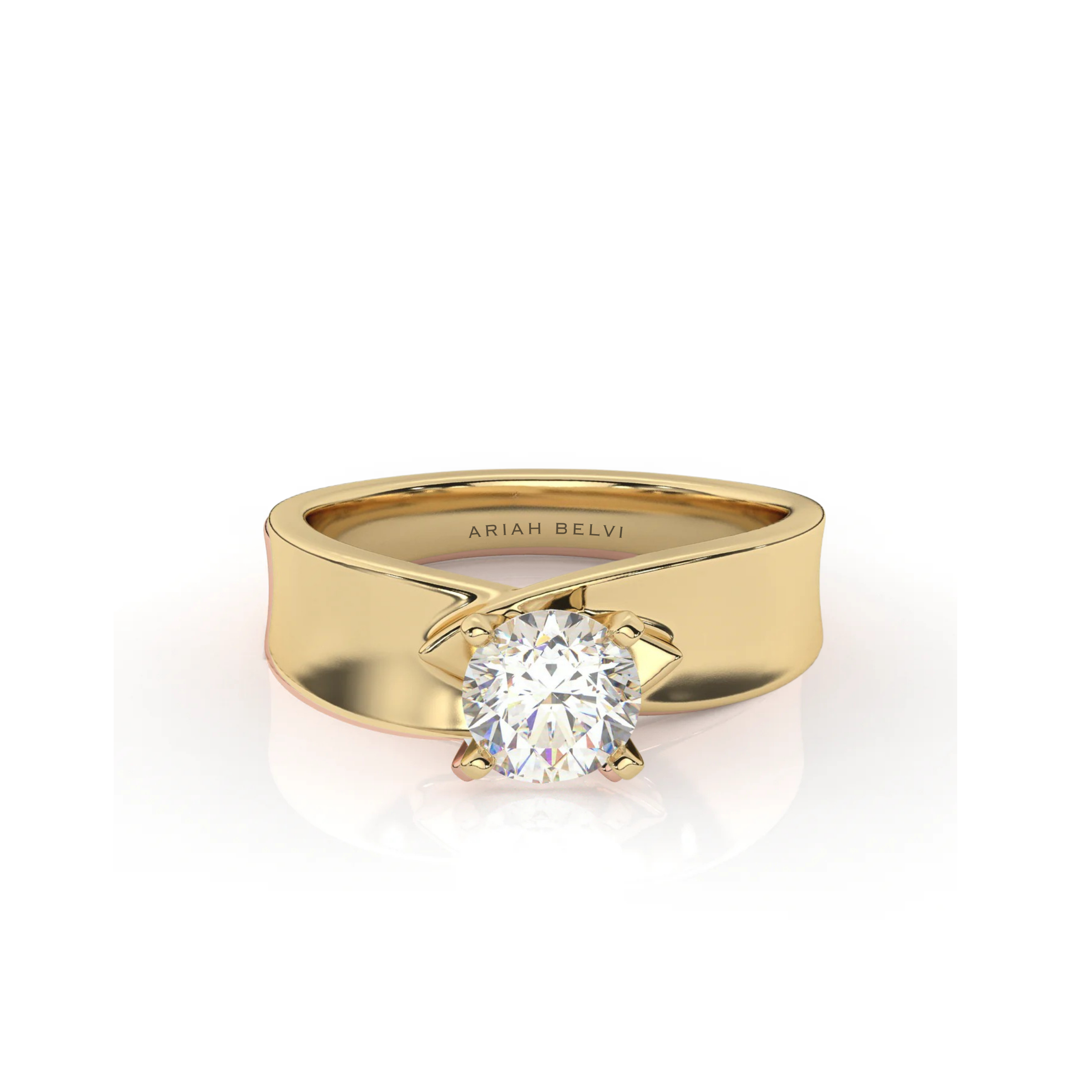 Round Solitaire set on a Twist Band