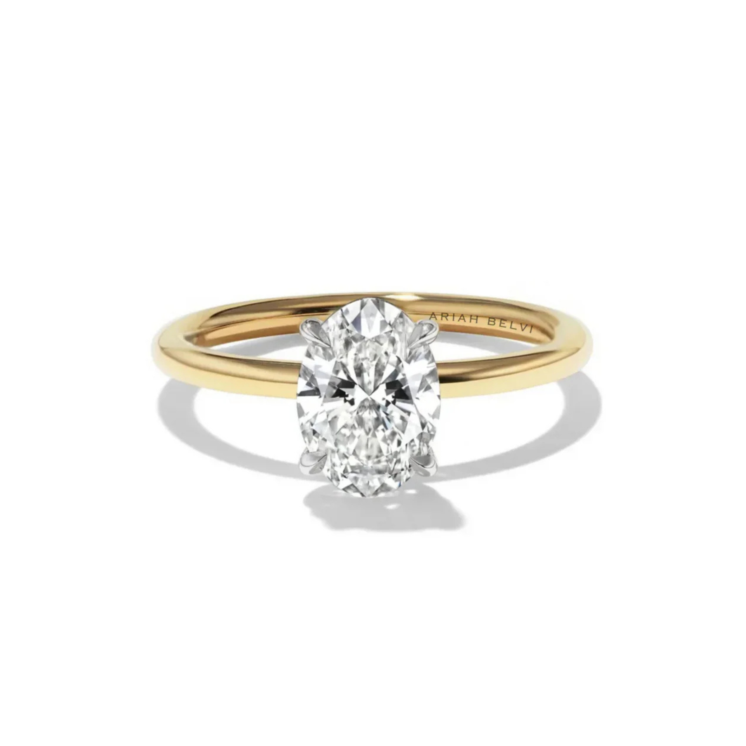 Two-Tone Oval Solitaire Engagement Ring