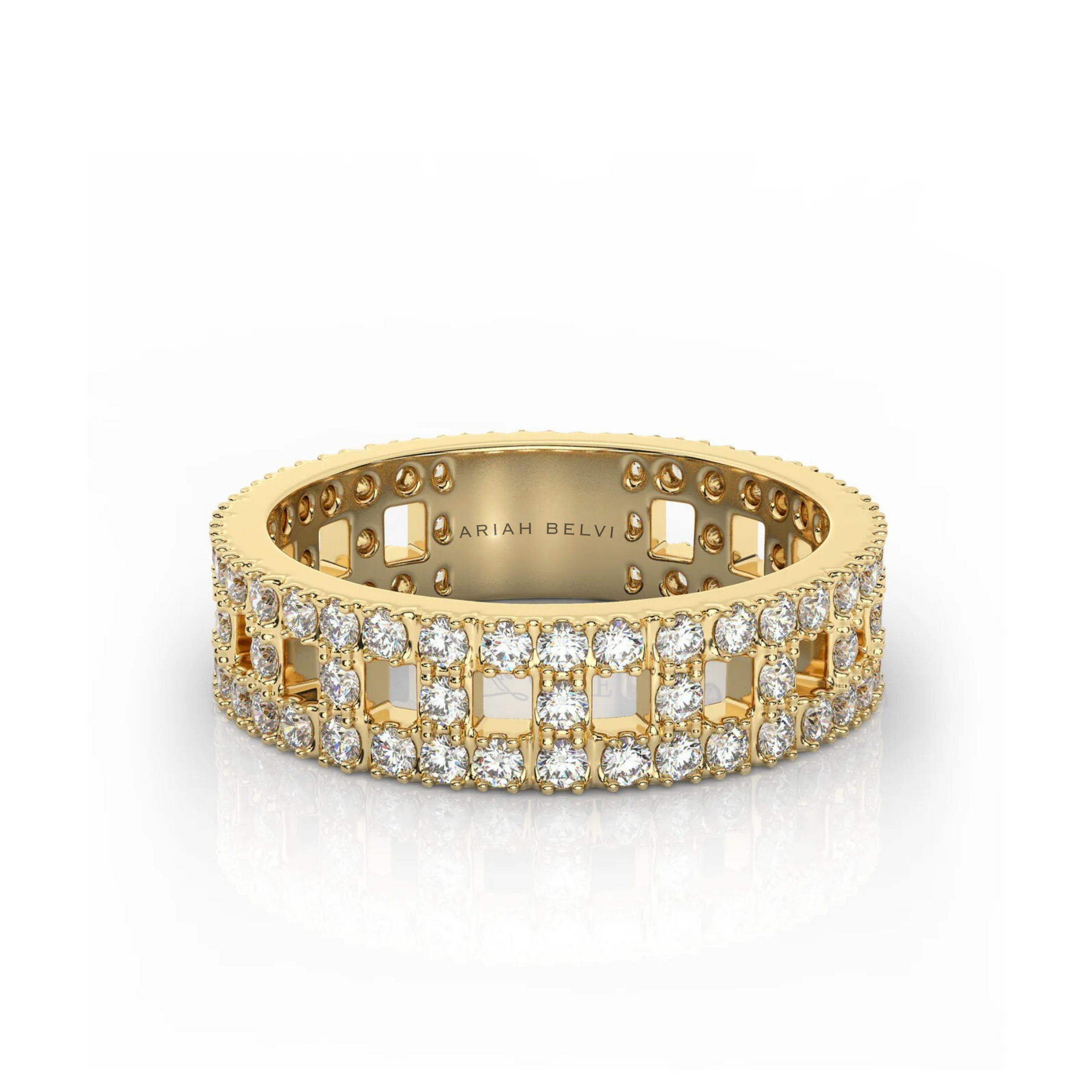 Wide T-Shaped Diamond Pavé Ring