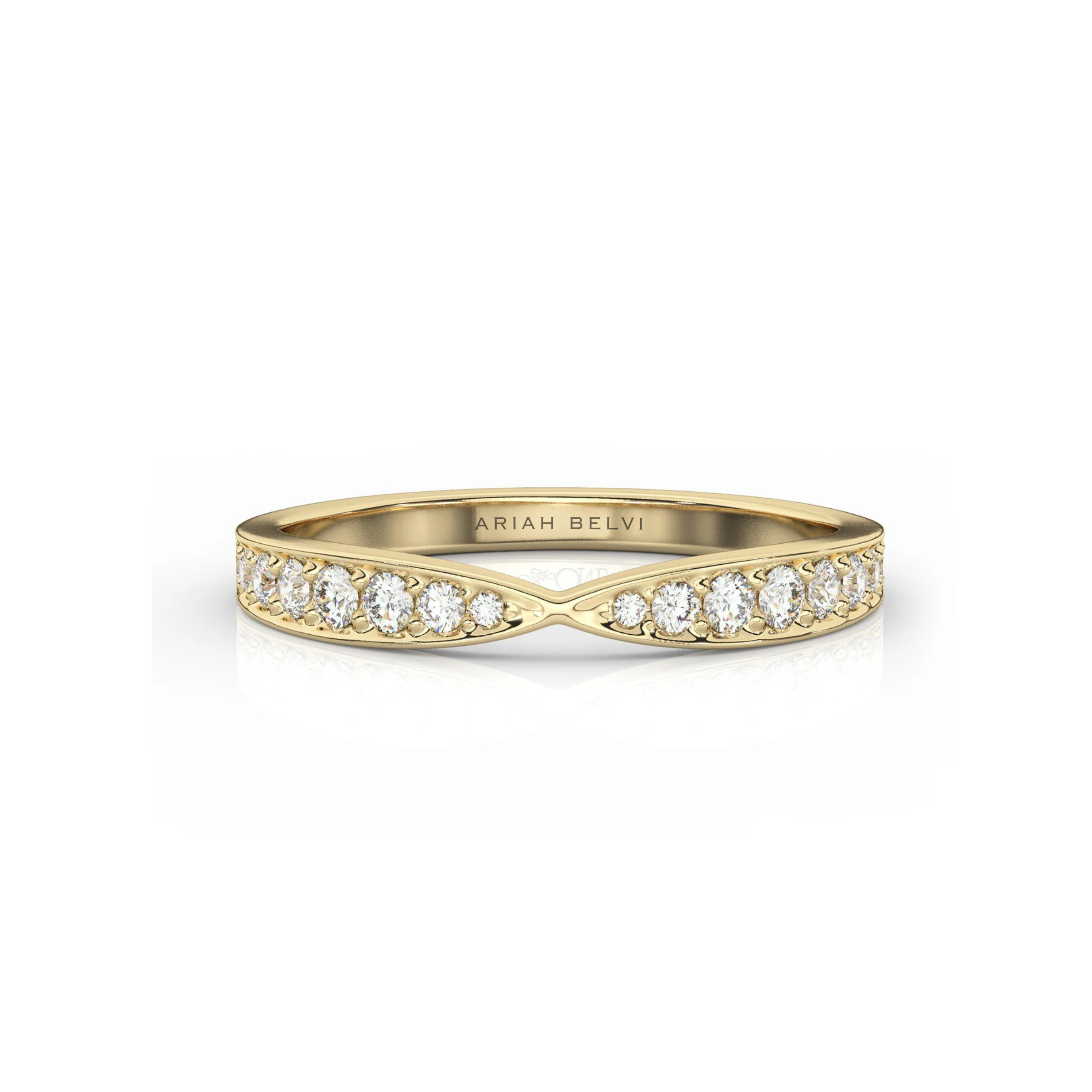Round Diamond Tapered Wedding Band