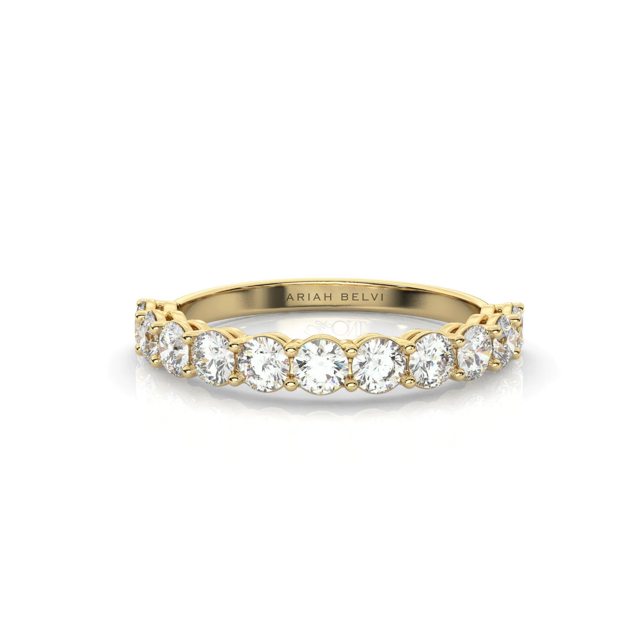 Round Diamond Half Eternity Band