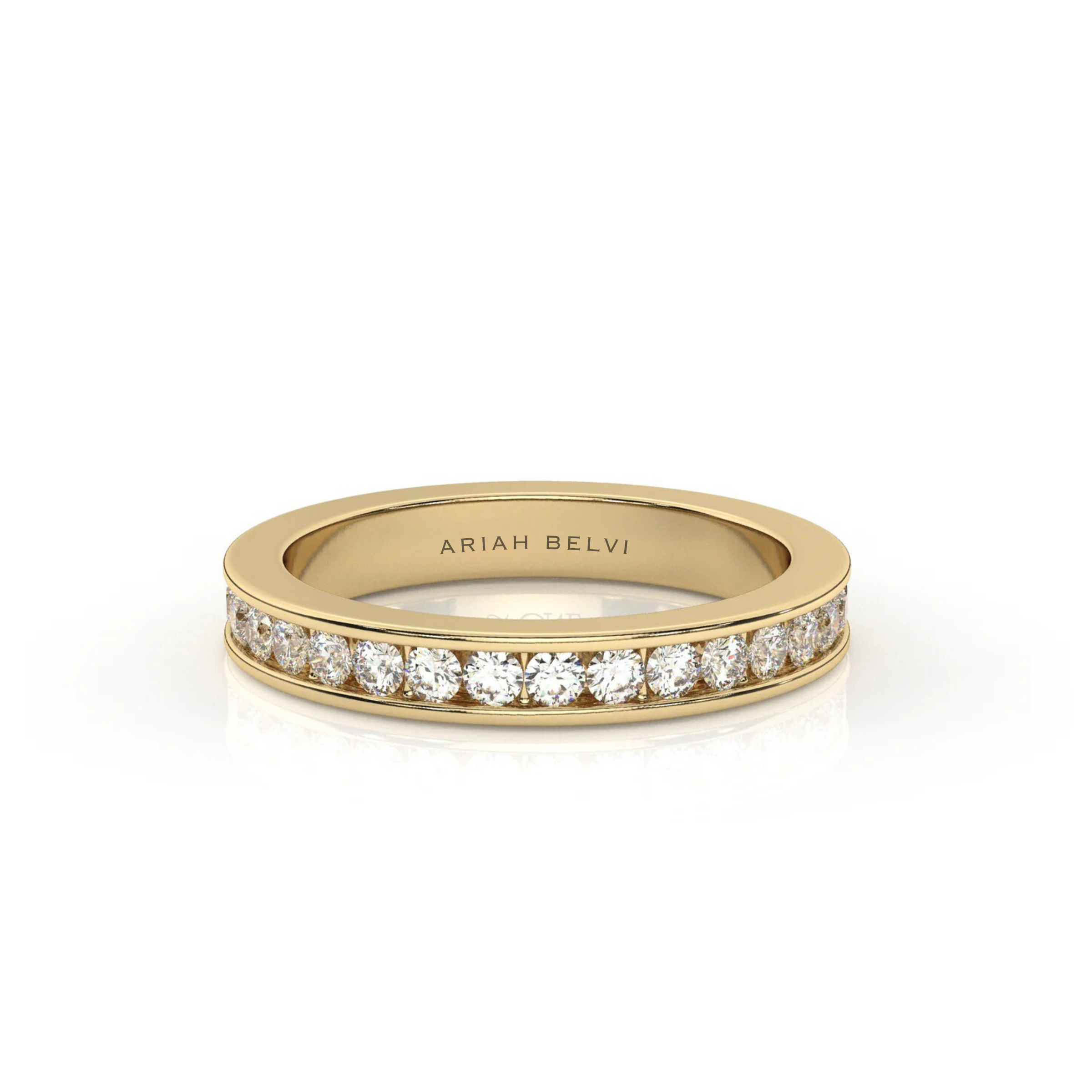 Round Diamond Channel Set Wedding Band