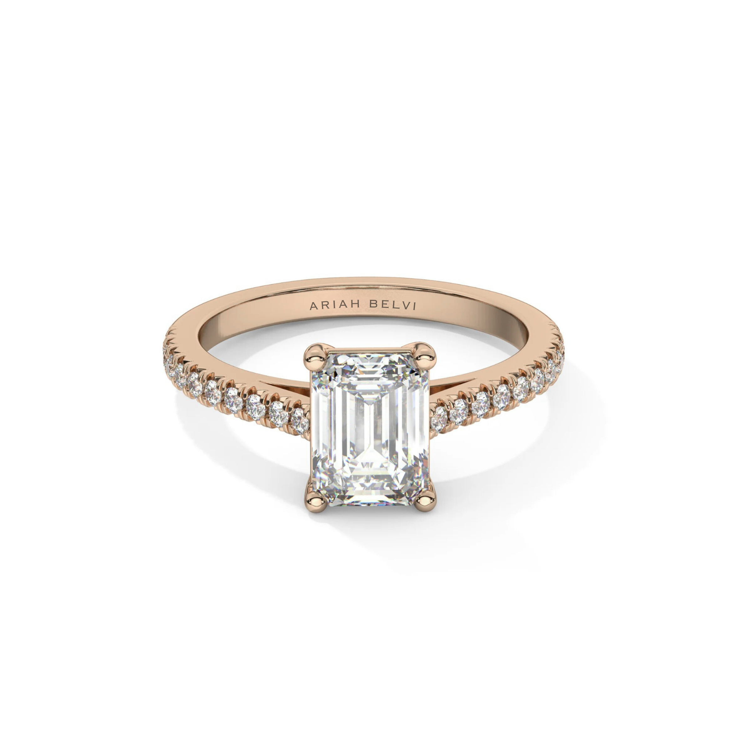 Emerald, Pavé Engagement Ring