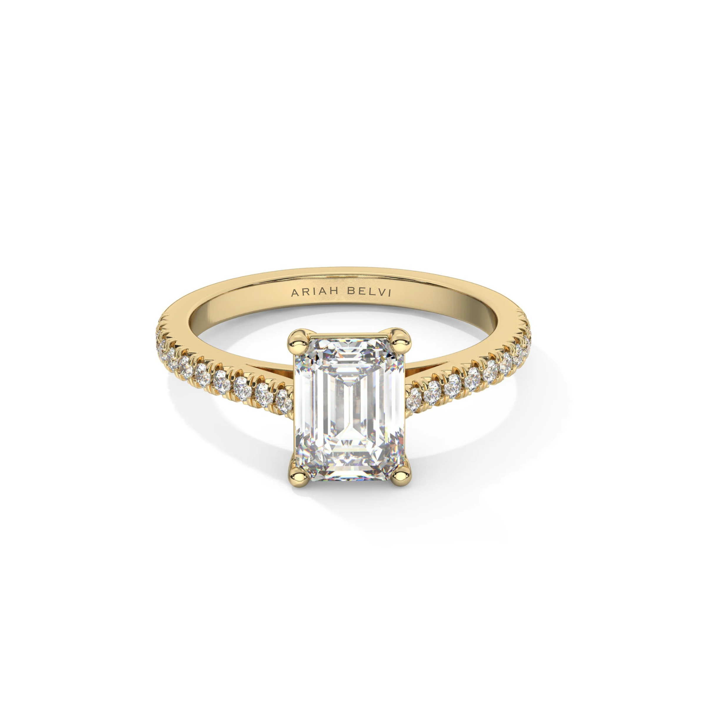 Emerald, Pavé Engagement Ring