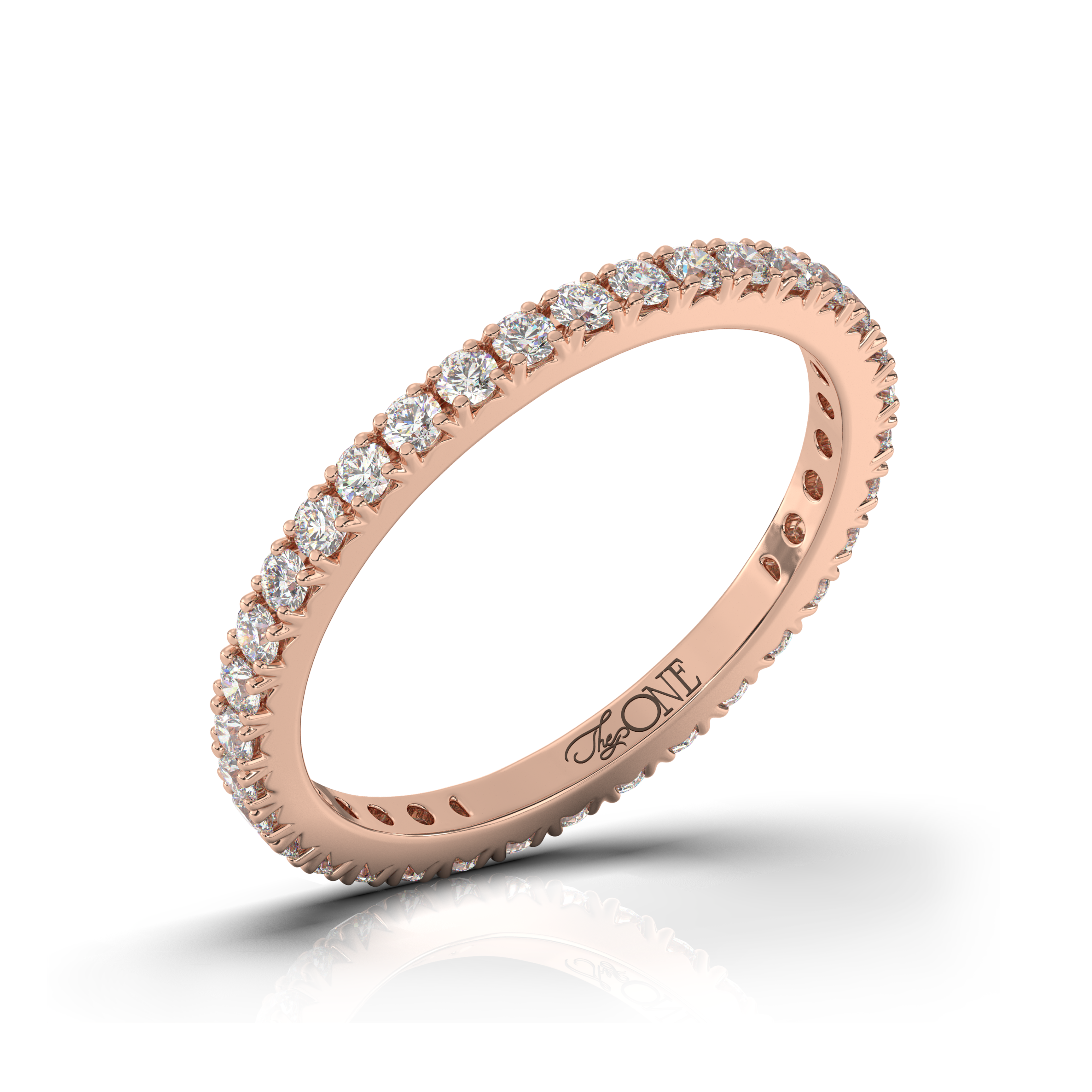 The One Diamonds Full Eternity Pave Band Rose Gold 